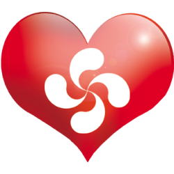 Coeur basque - 11,5x10cm - Sticker/autocollant