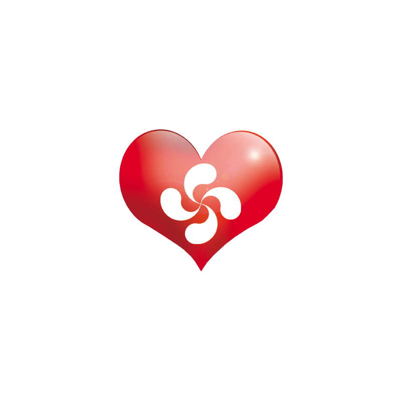 Coeur basque - 11,5x10cm - Sticker/autocollant