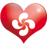 Coeur basque - 11,5x10cm - Sticker/autocollant