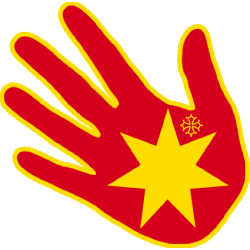 Main Pays d'oc - 17x17cm - Sticker/autocollant