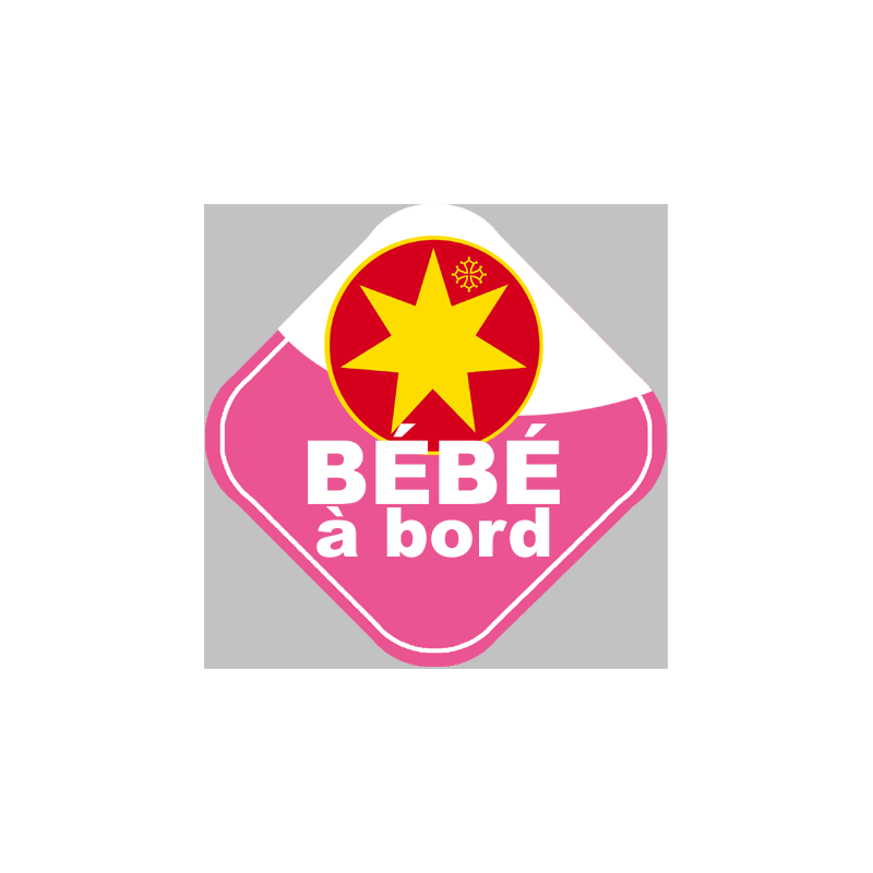 bébé à bord fille Occitane - 10cm - Sticker/autocollant