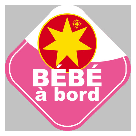 bébé à bord fille Occitane - 10cm - Autocollant(sticker)