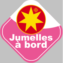 bébé à bord jumelles Occitanes - 10cm - Sticker/autocollant