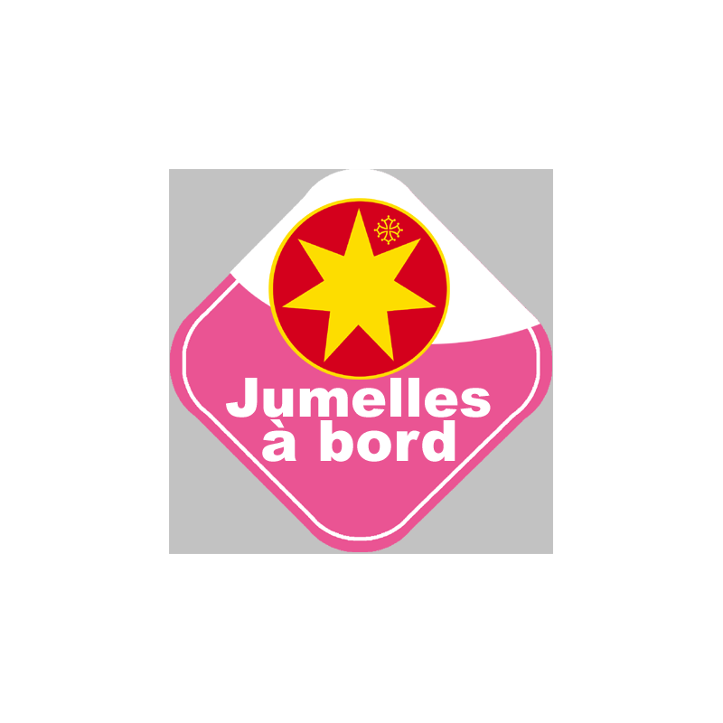 bébé à bord jumelles Occitanes - 10cm - Sticker/autocollant