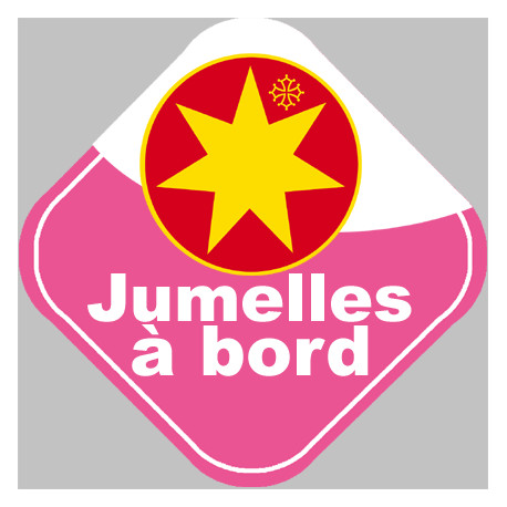 bébé à bord jumelles Occitanes - 10cm - Autocollant(sticker)