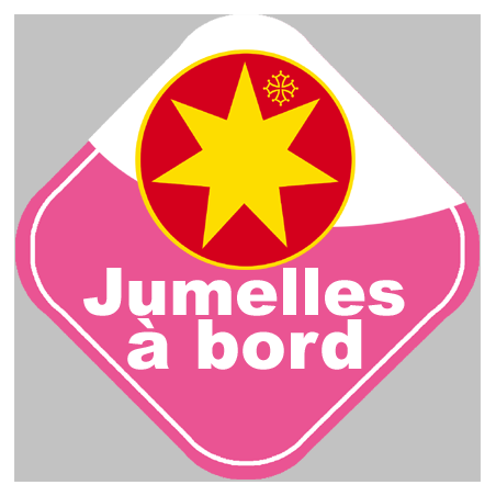 bébé à bord jumelles Occitanes - 10cm - Autocollant(sticker)