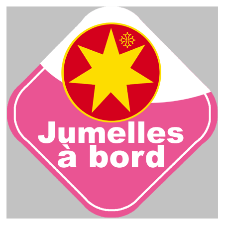 Autocollant (sticker): bebe a bord jumelles Occitanes