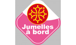 bébé à bord jumelles Occitanes - 10cm - Autocollant(sticker)