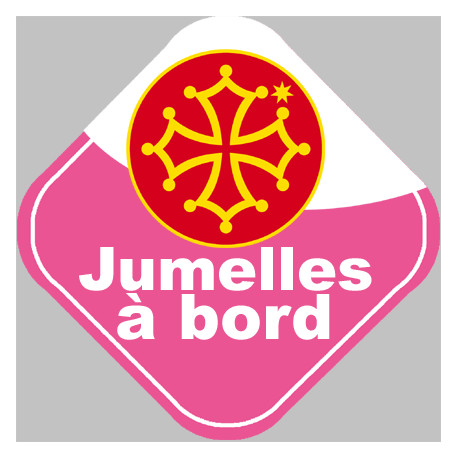 bébé à bord jumelles Occitanes - 10cm - Autocollant(sticker)