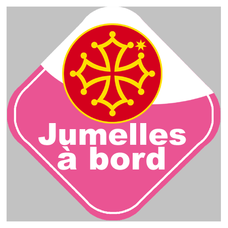 bébé à bord jumelles Occitanes - 10cm - Autocollant(sticker)