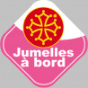 bébé à bord jumelles Occitanes - 10cm - Autocollant(sticker)