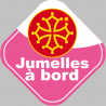 Autocollant (sticker): bebe a bord jumelles Occitanes 2