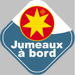 bébé à bord jumeaux Occitan - 10cm - Sticker/autocollant