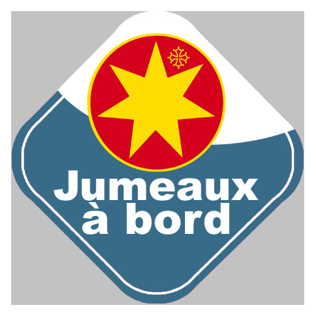 bébé à bord jumeaux Occitans - 10cm - Autocollant(sticker)