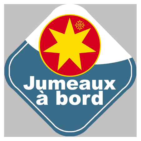 bébé à bord jumeaux Occitans - 10cm - Autocollant(sticker)