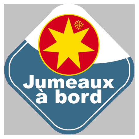 Autocollant (sticker): bebe a bord jumeaux Occitans