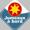 bébé à bord jumeaux Occitan - 10cm - Sticker/autocollant