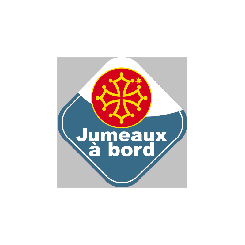 bébé à bord jumeaux Occitans - 10cm - Sticker/autocollant