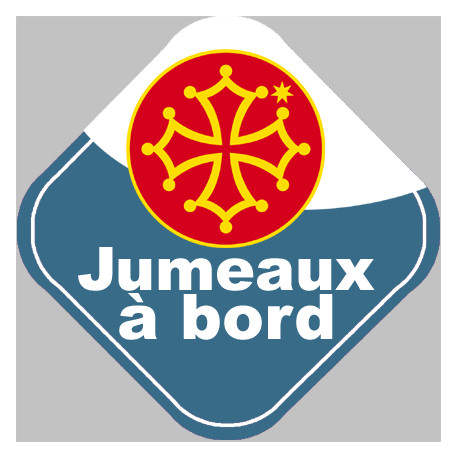 bébé à bord jumeaux Occitans - 10cm - Autocollant(sticker)