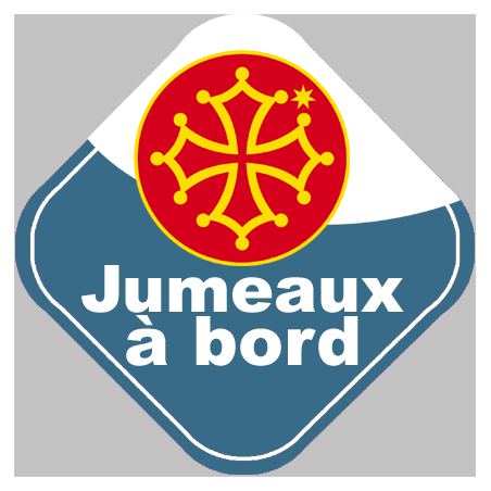 bébé à bord jumeaux Occitans - 10cm - Autocollant(sticker)