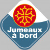 bébé à bord jumeaux Occitans - 10cm - Autocollant(sticker)