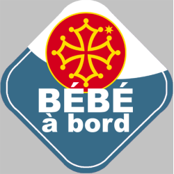 bébé à bord gars Occitan - 10cm - Sticker/autocollant
