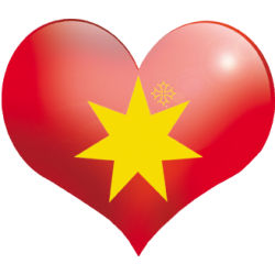 Coeur Pays d'Oc - 11.5X10cm - Sticker/autocollant