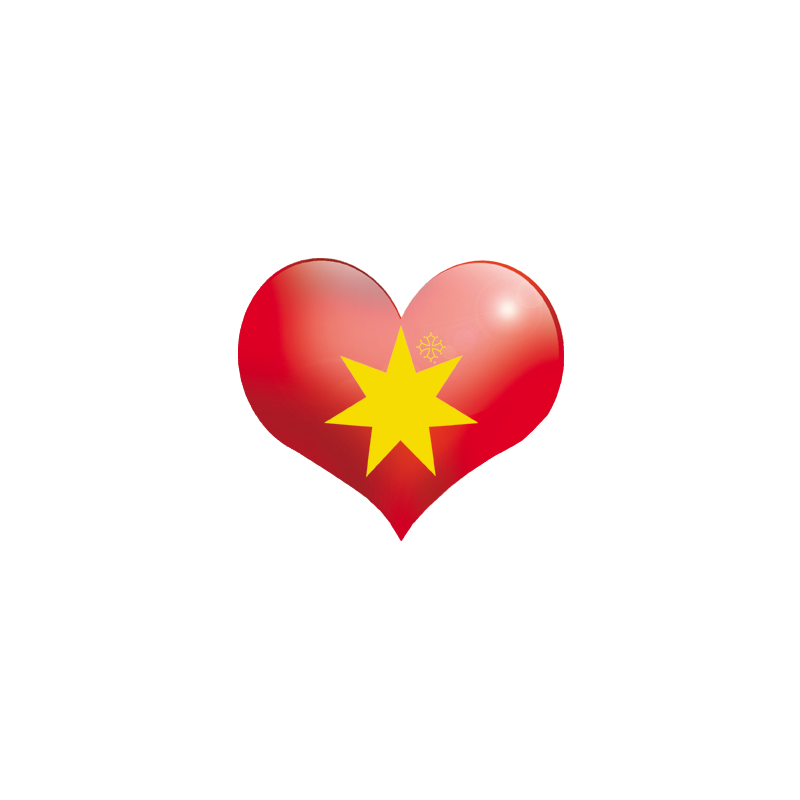 Coeur Pays d'Oc - 11.5X10cm - Sticker/autocollant