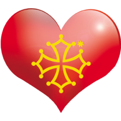 Coeur Pays Occitanie - 11.5X10cm - Sticker/autocollant