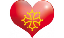 Coeur Pays Occitanie - 11.5X10cm - Autocollant(sticker)