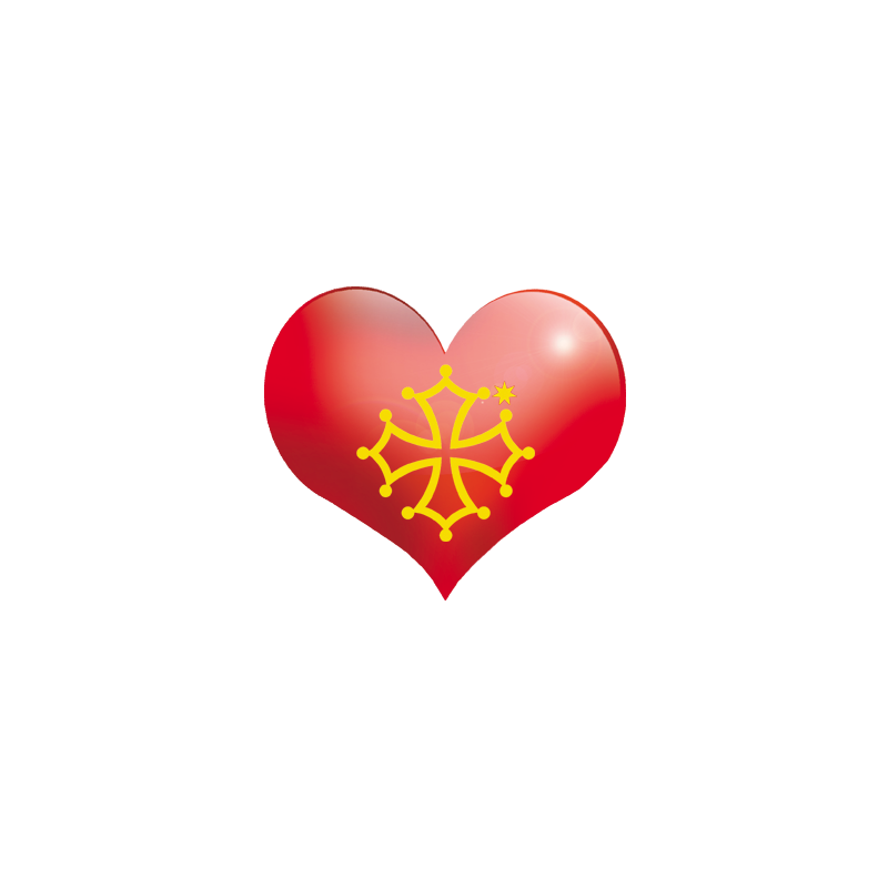 Coeur Pays Occitanie - 11.5X10cm - Sticker/autocollant