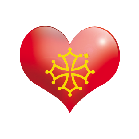 Coeur Pays Occitanie - 11.5X10cm - Autocollant(sticker)