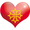 Coeur Pays Occitanie - 11.5X10cm - Sticker/autocollant