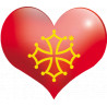 Coeur Pays Occitanie - 11.5X10cm - Autocollant(sticker)