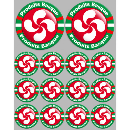 Produits Basque rouge - 2fois 10cm/12fois 5cm - Autocollant(sticker) Produits Basque rouge - 2fois 10cm/12fois 5cm - Autocollant(sticker)
