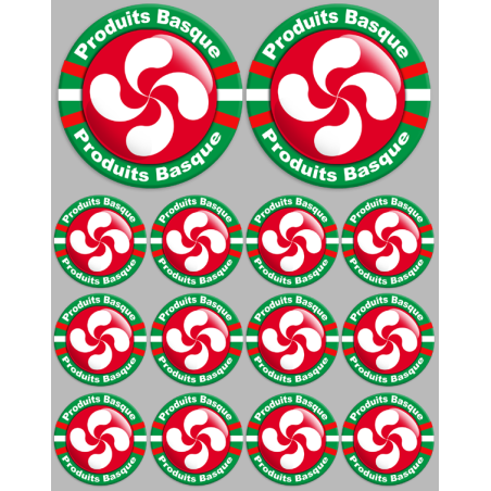 Produits Basques rouge - 2fois 10cm/12fois 5cm - Sticker/autocollant