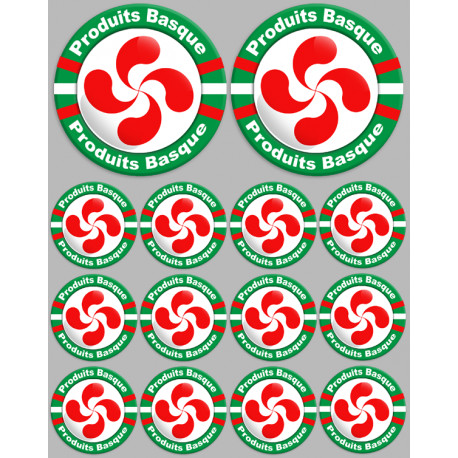 Produits Basque - 2fois 10cm/12fois 5cm - Autocollant(sticker) Produits Basque - 2fois 10cm/12fois 5cm - Autocollant(sticker)