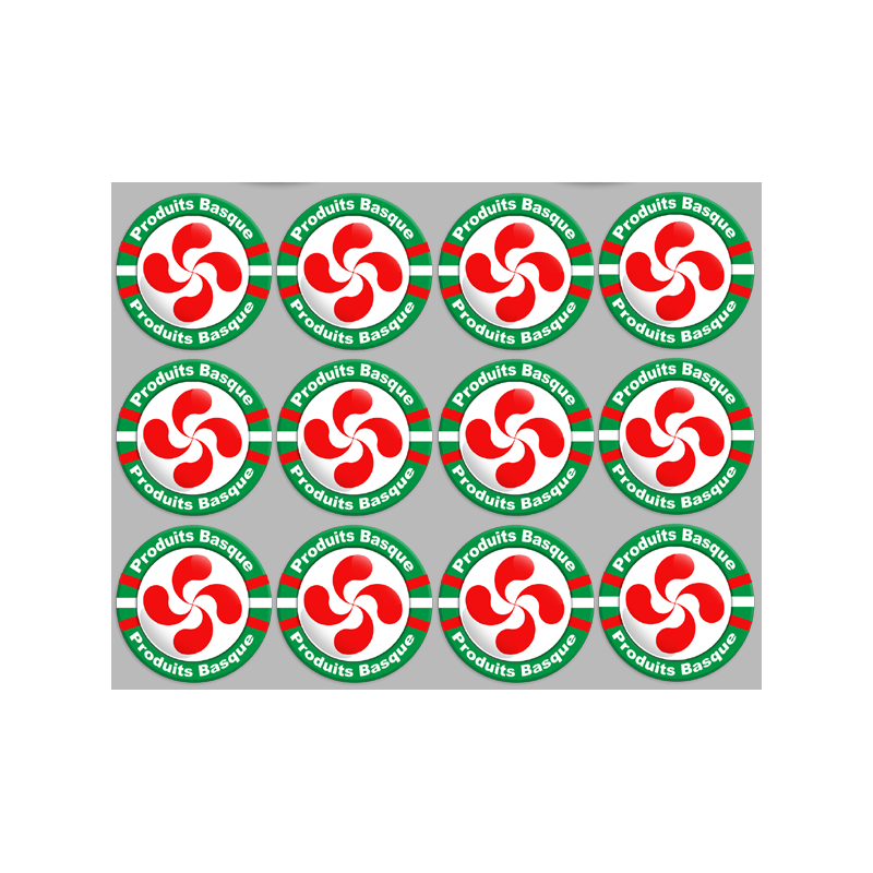 Produits Basques - 12fois 5cm - Sticker/autocollant