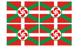 Autocollant (sticker): drapeau Basque Lauburu
