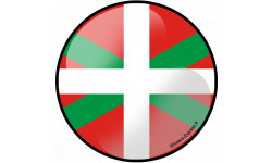 Autocollant (sticker): Drapeau basque effet 3d