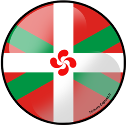 Drapeau croix basque rond - 15cm - Sticker/autocollant