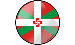 Autocollant (sticker): Drapeau basque lauburu effet 3d