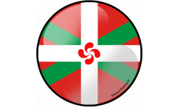 Drapeau croix basque rond - 15cm - Autocollant(sticker)