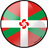 Drapeau croix basque rond - 15cm - Autocollant(sticker)