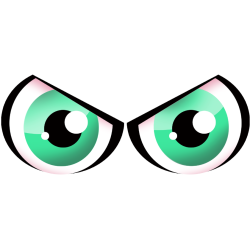 Paire d'yeux verts - 28x12cm - Sticker/autocollant