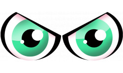 Autocollant (sticker): Paire d yeux verts