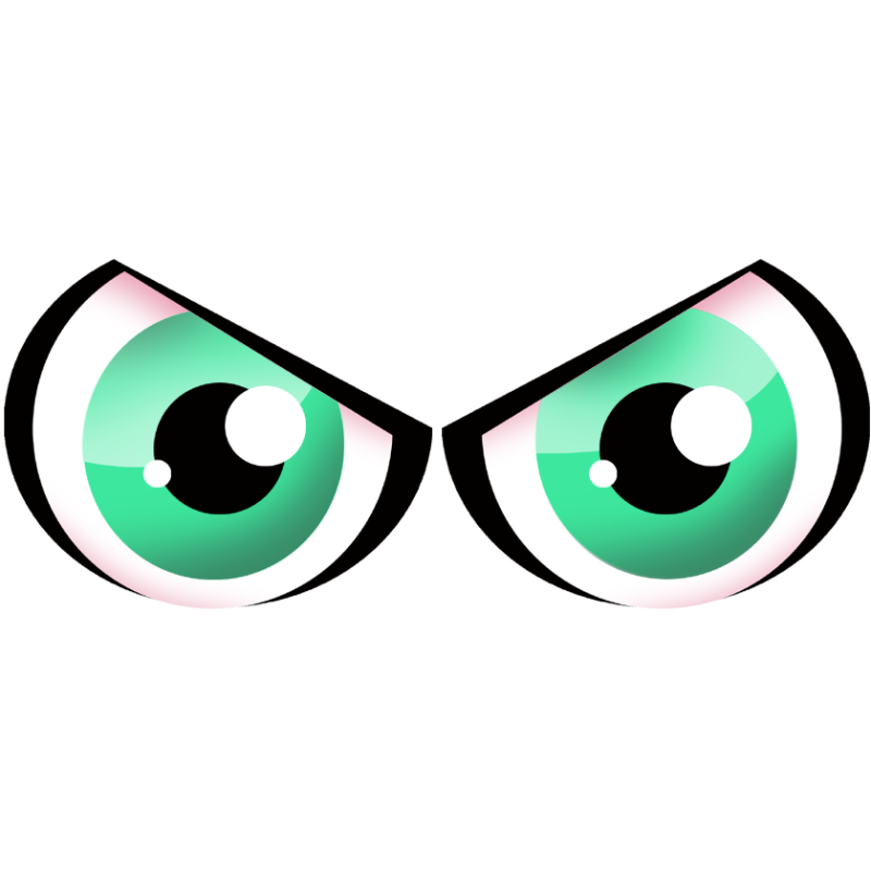 Paire d'yeux verts - 28x12cm - Sticker/autocollant