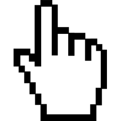 Curseur main - 15x11.5cm - Sticker/autocollant