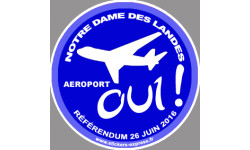 Autocollant (sticker): Oui au referendum pour l'aeroport de Notre Dame des Landes