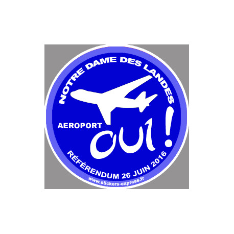Autocollant (sticker): Oui au referendum pour l'aeroport de Notre Dame des Landes